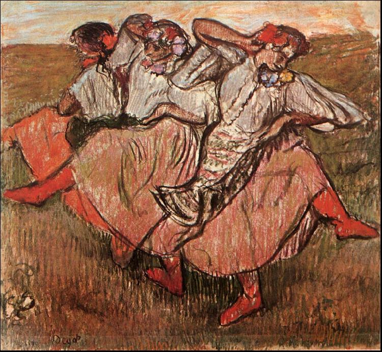 Edgar Degas Three Russian Dancers Norge oil painting art